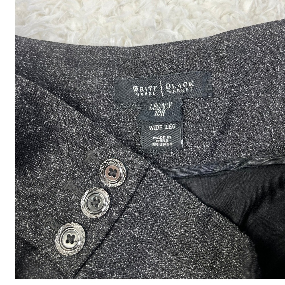 White House Black Market Officecore Wide Leg Career Dress Pants Gray Size 10R - Picture 3 of 5